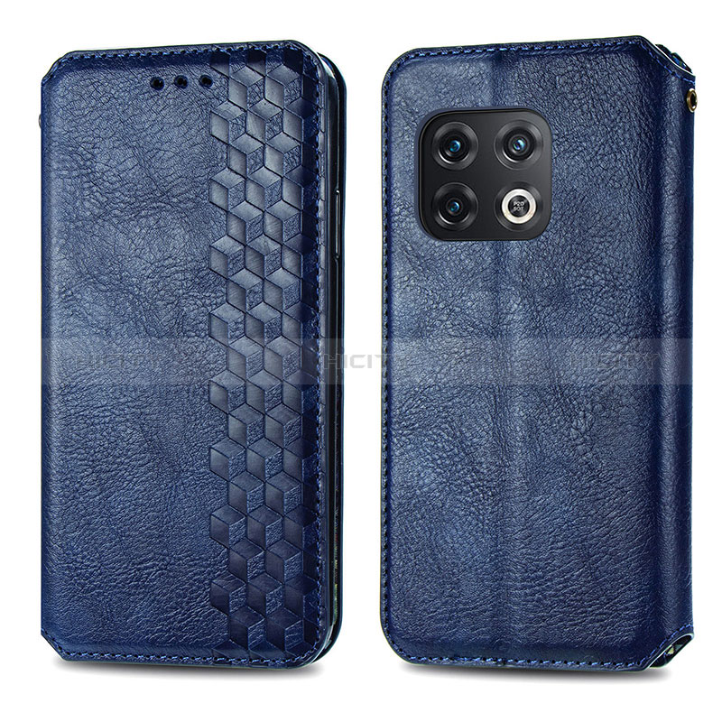 Handytasche Stand Schutzhülle Flip Leder Hülle S01D für OnePlus 10 Pro 5G Blau