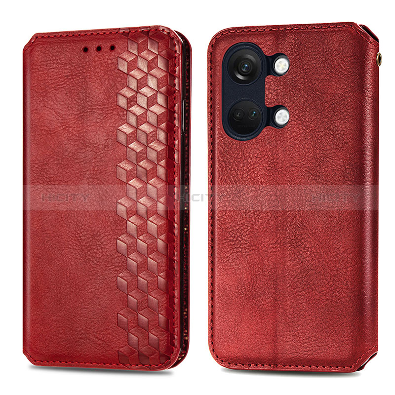 Handytasche Stand Schutzhülle Flip Leder Hülle S01D für OnePlus Ace 2V 5G Rot