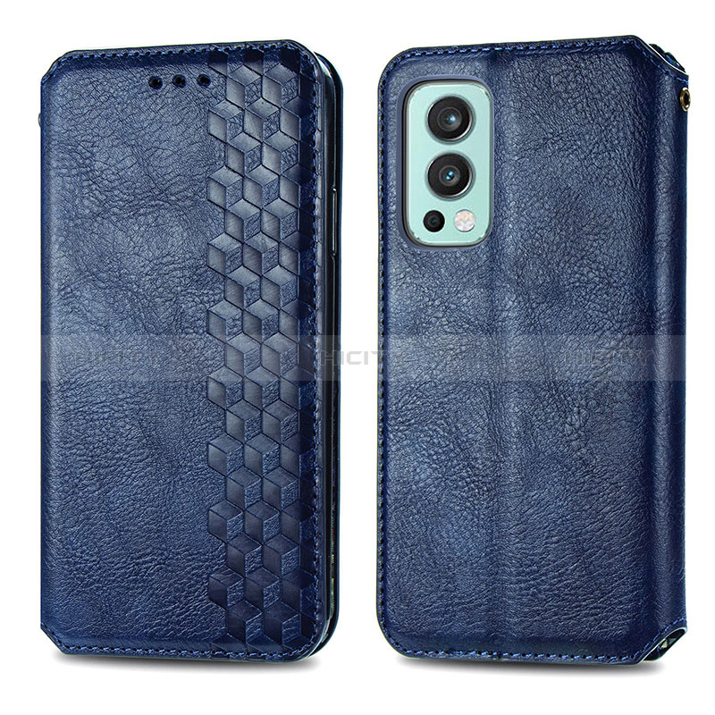 Handytasche Stand Schutzhülle Flip Leder Hülle S01D für OnePlus Nord 2 5G Blau