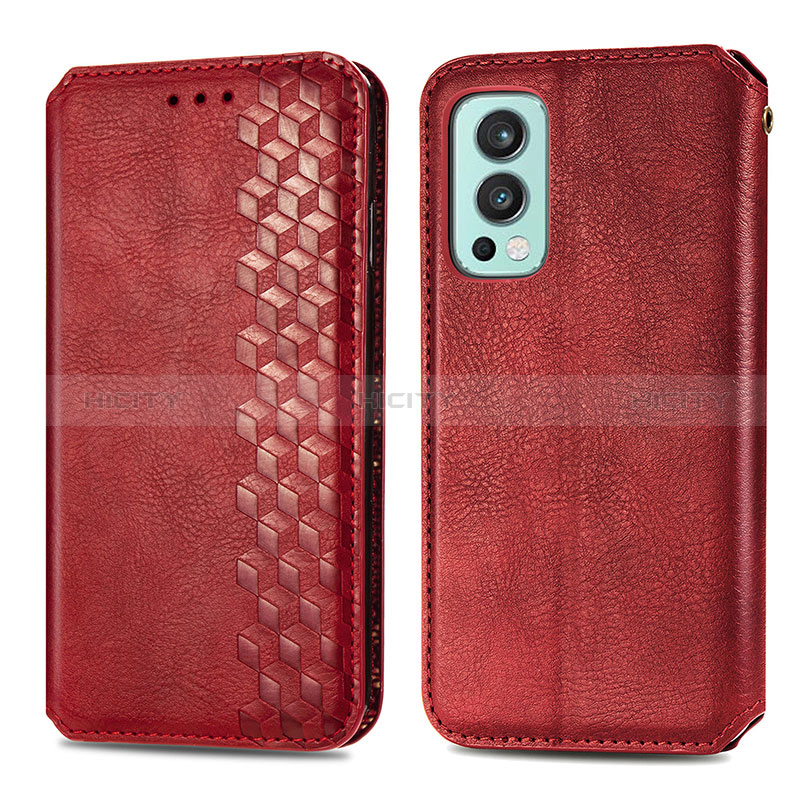 Handytasche Stand Schutzhülle Flip Leder Hülle S01D für OnePlus Nord 2 5G Rot