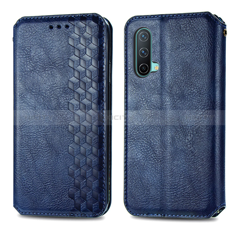 Handytasche Stand Schutzhülle Flip Leder Hülle S01D für OnePlus Nord CE 5G Blau