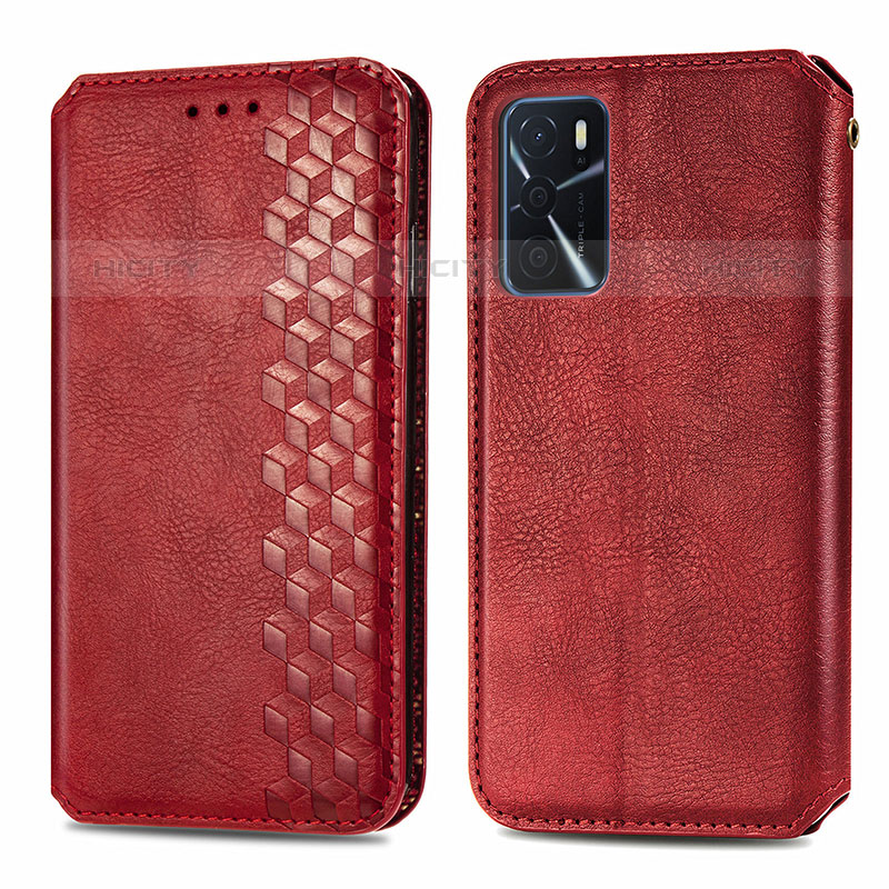 Handytasche Stand Schutzhülle Flip Leder Hülle S01D für Oppo A16s Rot