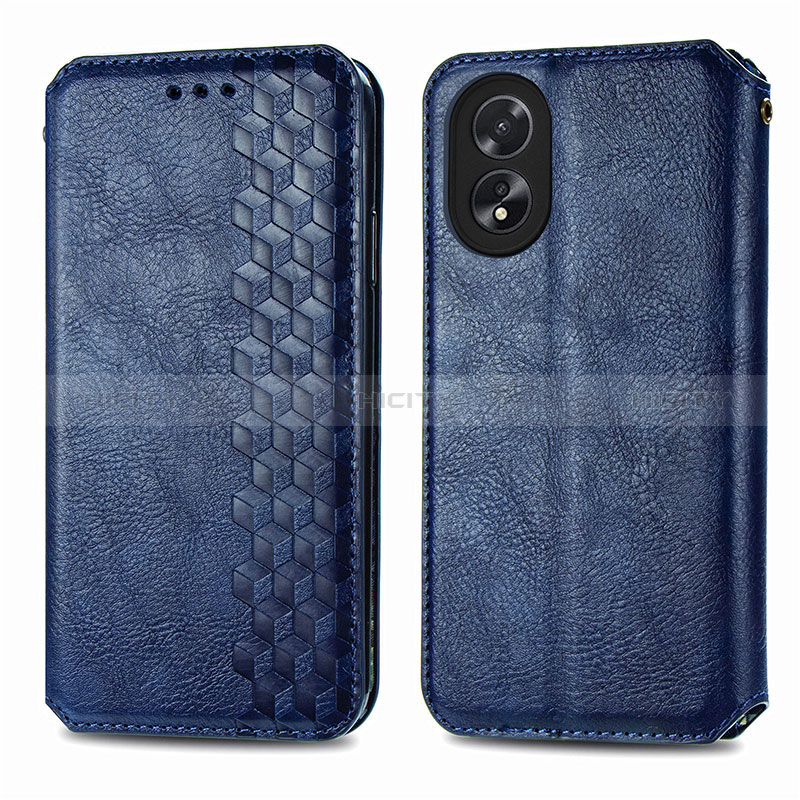 Handytasche Stand Schutzhülle Flip Leder Hülle S01D für Oppo A18 groß