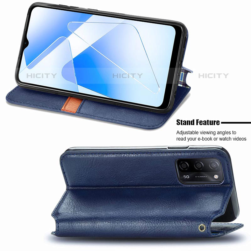 Handytasche Stand Schutzhülle Flip Leder Hülle S01D für Oppo A53s 5G groß