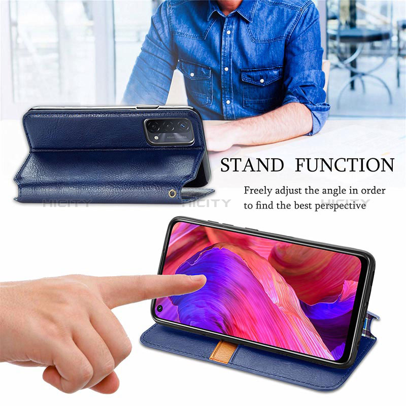 Handytasche Stand Schutzhülle Flip Leder Hülle S01D für Oppo A54 5G groß