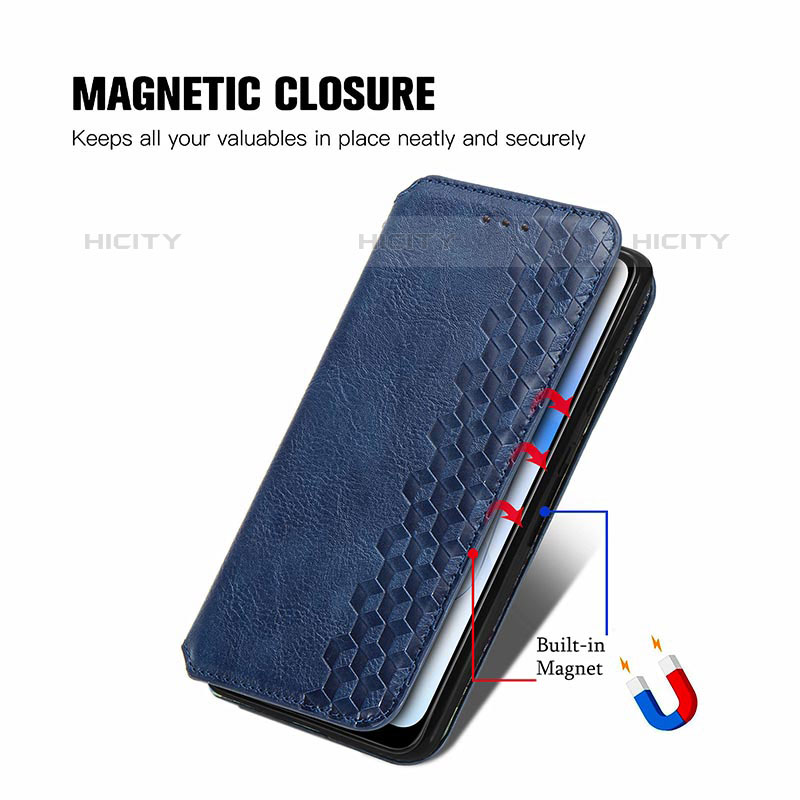 Handytasche Stand Schutzhülle Flip Leder Hülle S01D für Oppo A55 5G groß