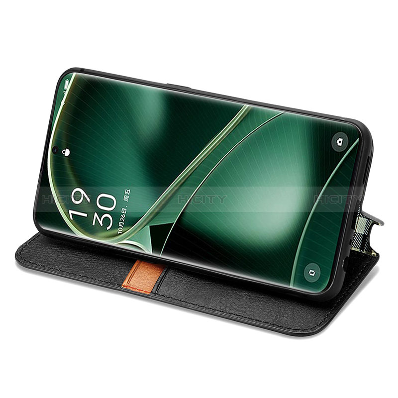 Handytasche Stand Schutzhülle Flip Leder Hülle S01D für Oppo Find X6 5G groß