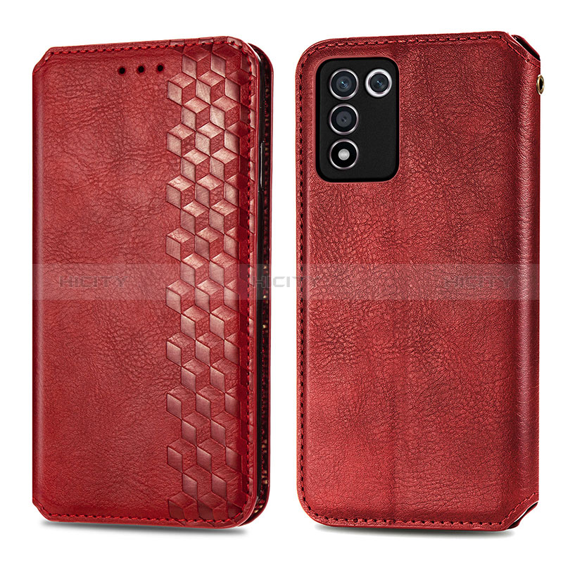 Handytasche Stand Schutzhülle Flip Leder Hülle S01D für Oppo K9S 5G Rot