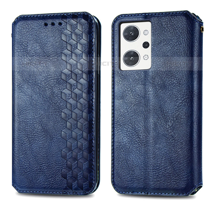 Handytasche Stand Schutzhülle Flip Leder Hülle S01D für Oppo Reno7 A Blau