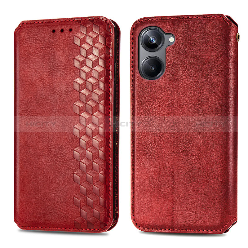 Handytasche Stand Schutzhülle Flip Leder Hülle S01D für Realme 10 Pro 5G Rot