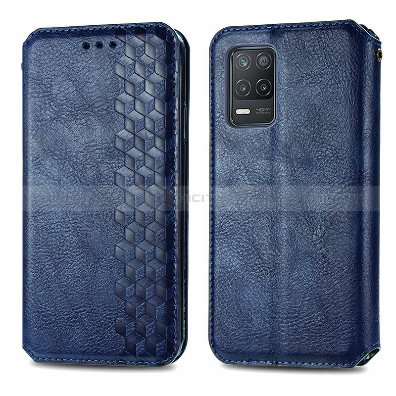 Handytasche Stand Schutzhülle Flip Leder Hülle S01D für Realme 8s 5G Blau Plus