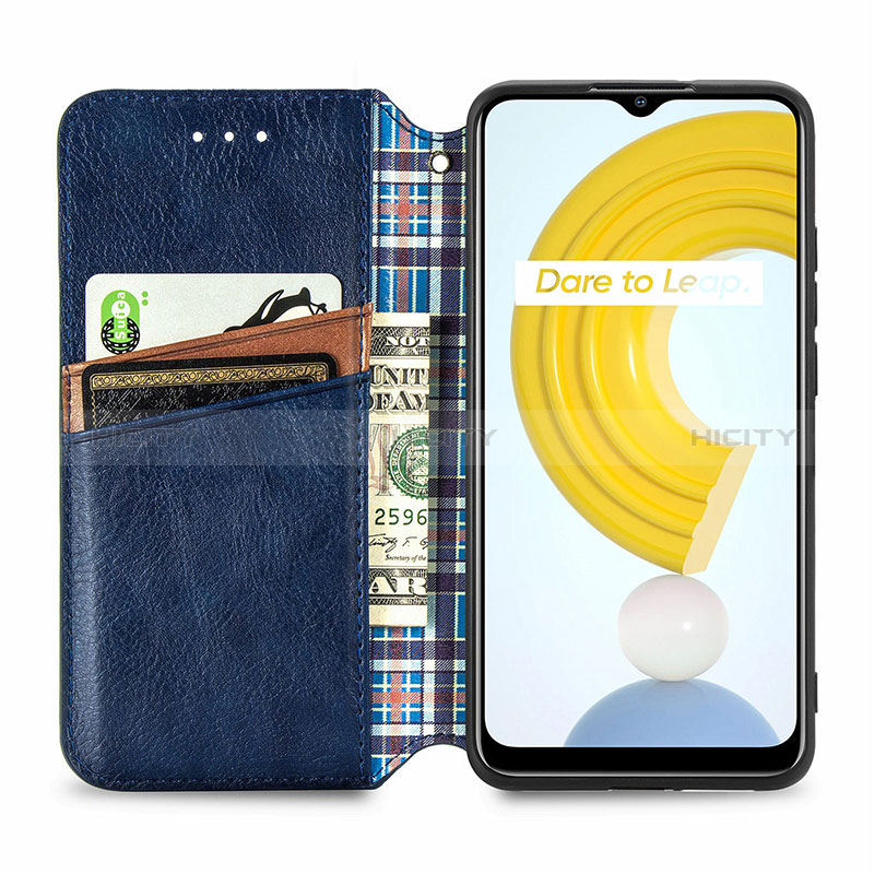 Handytasche Stand Schutzhülle Flip Leder Hülle S01D für Realme C25Y India