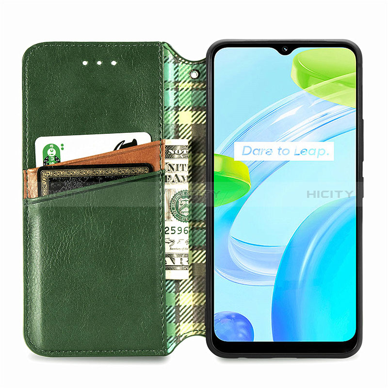 Handytasche Stand Schutzhülle Flip Leder Hülle S01D für Realme C30