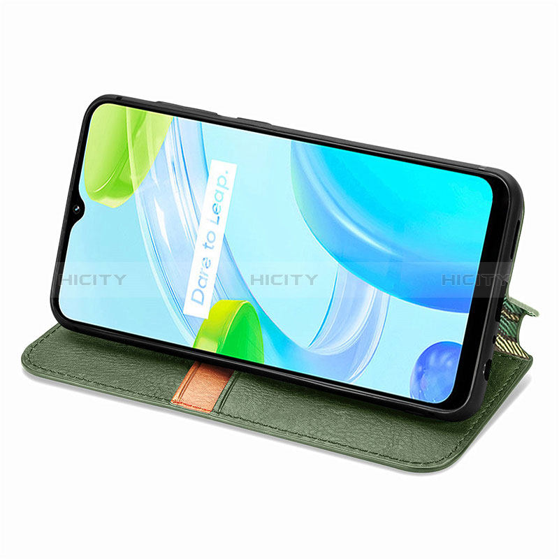 Handytasche Stand Schutzhülle Flip Leder Hülle S01D für Realme C30