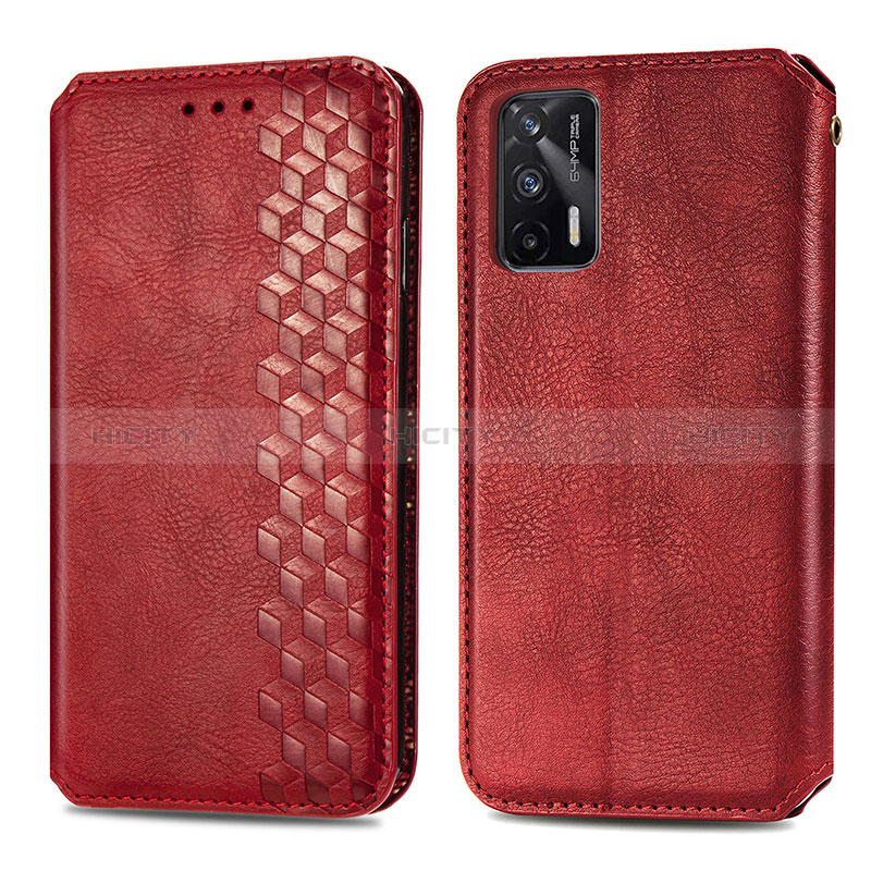 Handytasche Stand Schutzhülle Flip Leder Hülle S01D für Realme Q3 Pro 5G Rot Plus