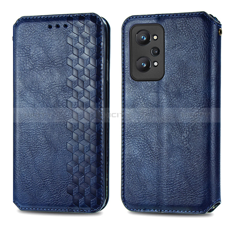 Handytasche Stand Schutzhülle Flip Leder Hülle S01D für Realme Q5 Pro 5G Blau