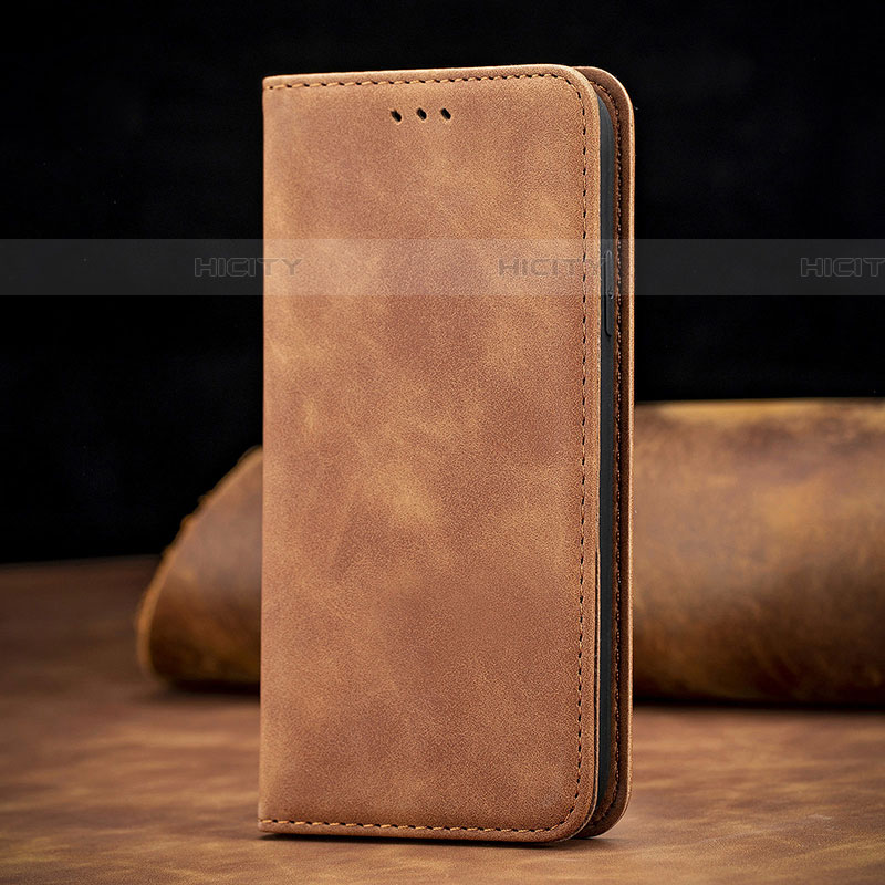 Handytasche Stand Schutzhülle Flip Leder Hülle S01D für Samsung Galaxy A01 SM-A015 Braun