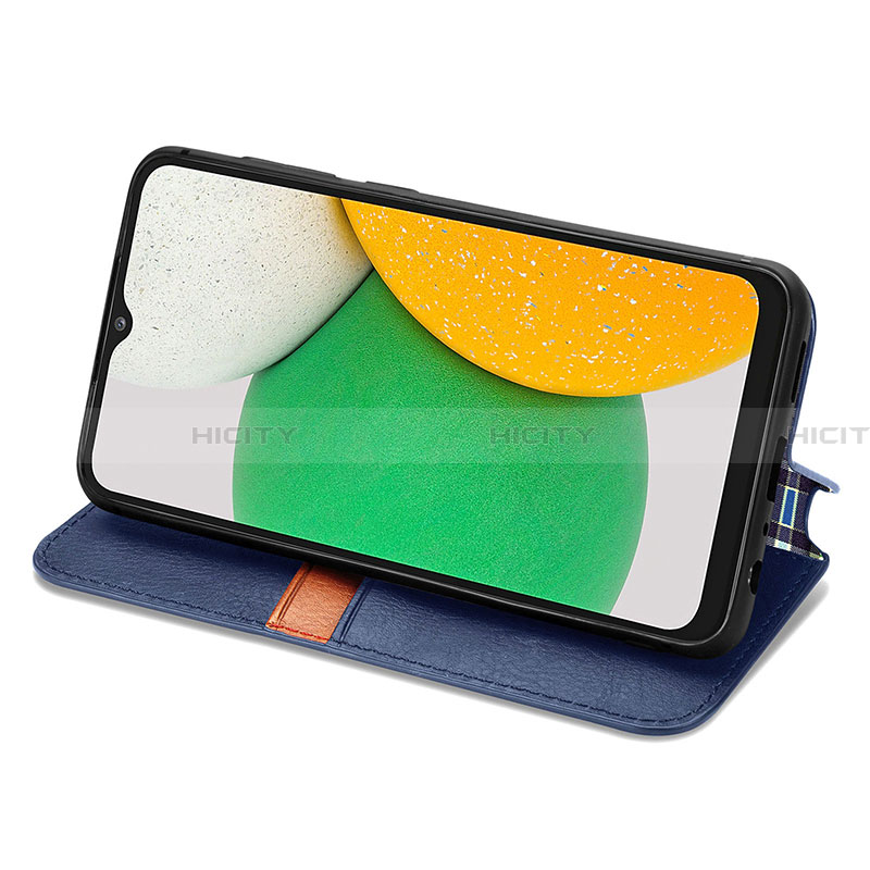 Handytasche Stand Schutzhülle Flip Leder Hülle S01D für Samsung Galaxy A03 Core groß