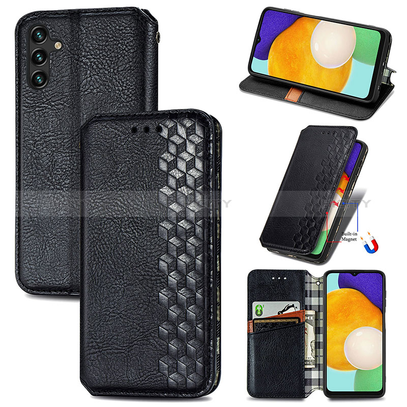 Handytasche Stand Schutzhülle Flip Leder Hülle S01D für Samsung Galaxy A04s groß