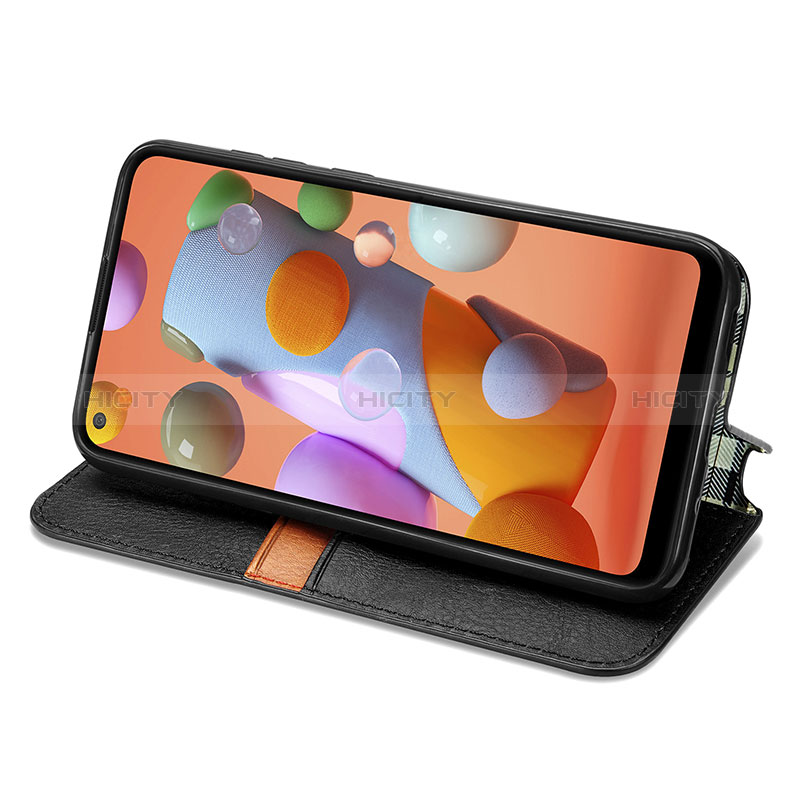 Handytasche Stand Schutzhülle Flip Leder Hülle S01D für Samsung Galaxy A11 groß