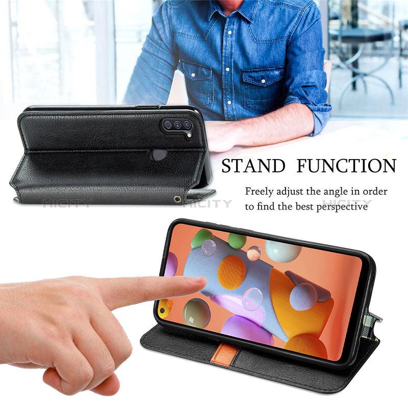 Handytasche Stand Schutzhülle Flip Leder Hülle S01D für Samsung Galaxy A11