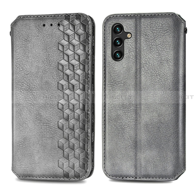 Handytasche Stand Schutzhülle Flip Leder Hülle S01D für Samsung Galaxy A13 5G Grau Plus