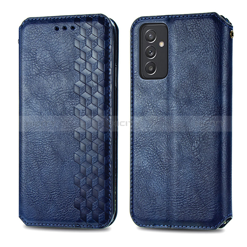 Handytasche Stand Schutzhülle Flip Leder Hülle S01D für Samsung Galaxy A15 4G Blau Plus