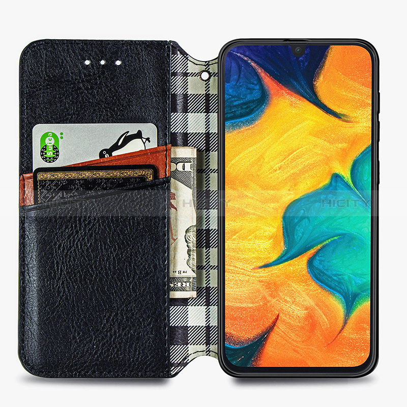 Handytasche Stand Schutzhülle Flip Leder Hülle S01D für Samsung Galaxy A20 groß