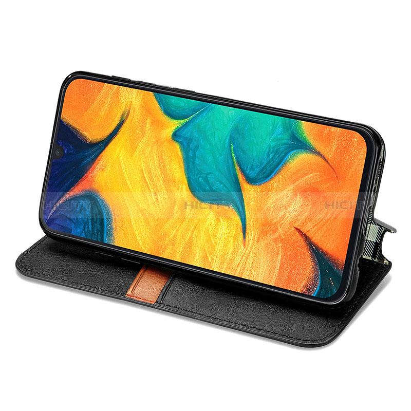 Handytasche Stand Schutzhülle Flip Leder Hülle S01D für Samsung Galaxy A20 groß