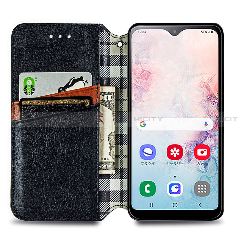 Handytasche Stand Schutzhülle Flip Leder Hülle S01D für Samsung Galaxy A20 SC-02M SCV46 groß