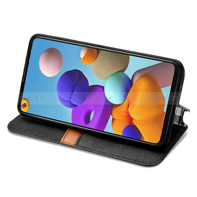 Handytasche Stand Schutzhülle Flip Leder Hülle S01D für Samsung Galaxy A21s