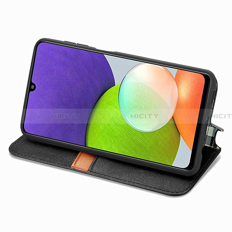 Handytasche Stand Schutzhülle Flip Leder Hülle S01D für Samsung Galaxy A22 4G groß