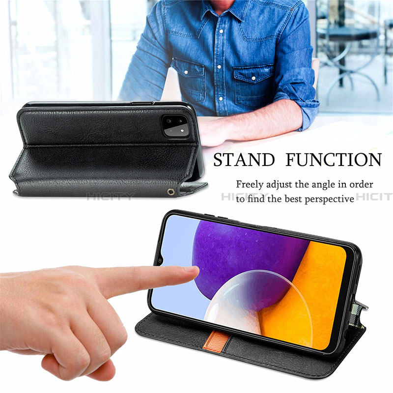 Handytasche Stand Schutzhülle Flip Leder Hülle S01D für Samsung Galaxy A22 5G