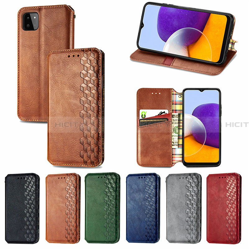 Handytasche Stand Schutzhülle Flip Leder Hülle S01D für Samsung Galaxy A22 5G groß