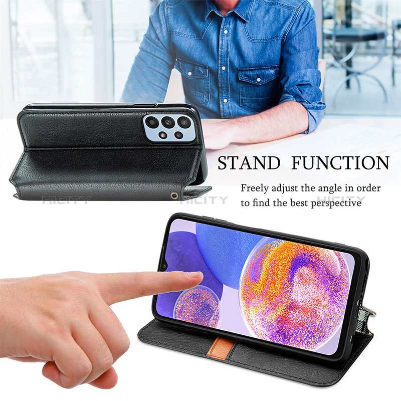 Handytasche Stand Schutzhülle Flip Leder Hülle S01D für Samsung Galaxy A23 5G