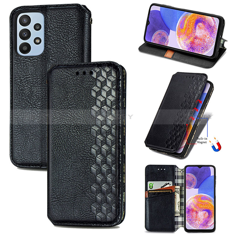 Handytasche Stand Schutzhülle Flip Leder Hülle S01D für Samsung Galaxy A23 5G