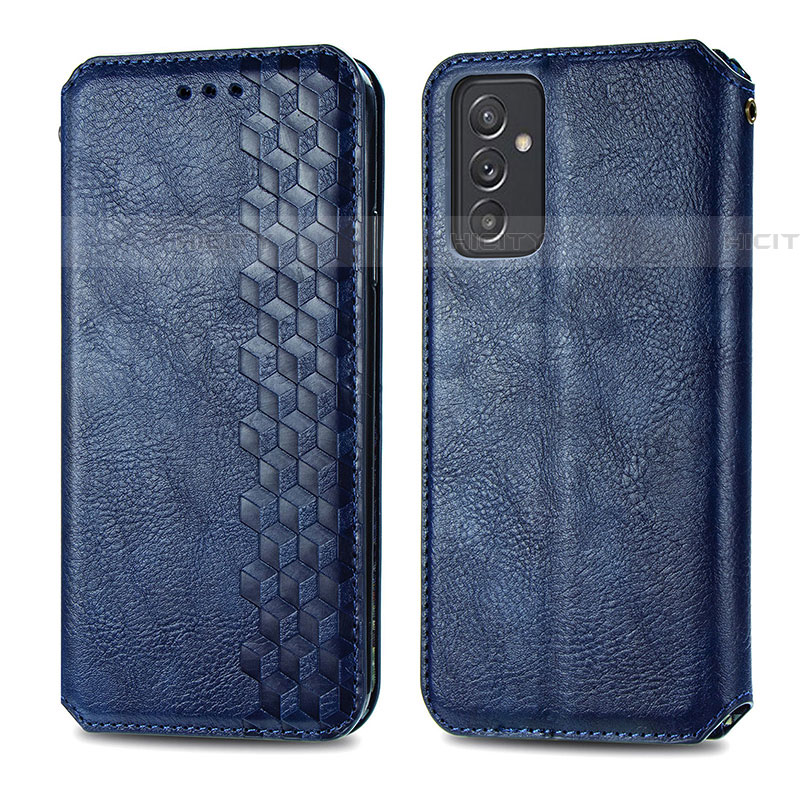 Handytasche Stand Schutzhülle Flip Leder Hülle S01D für Samsung Galaxy A24 4G Blau Plus