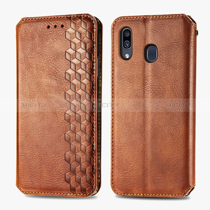 Handytasche Stand Schutzhülle Flip Leder Hülle S01D für Samsung Galaxy A30 groß