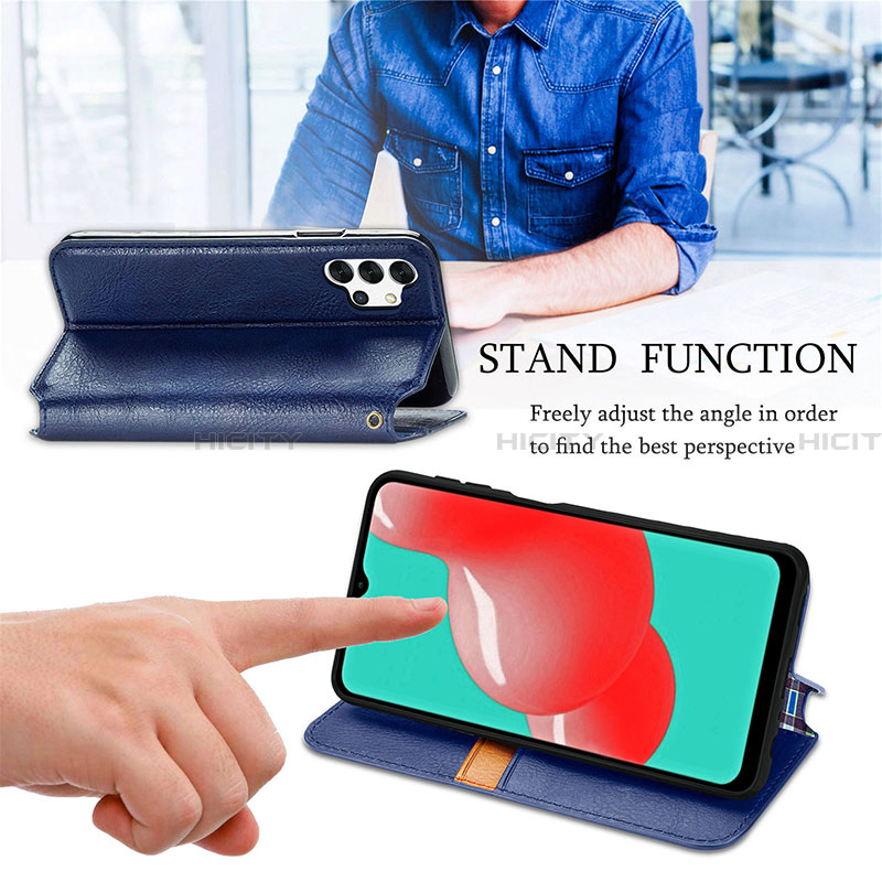 Handytasche Stand Schutzhülle Flip Leder Hülle S01D für Samsung Galaxy A32 4G groß