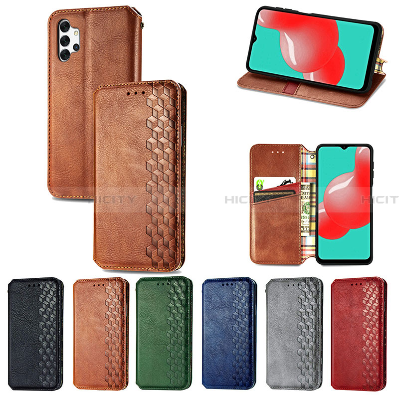 Handytasche Stand Schutzhülle Flip Leder Hülle S01D für Samsung Galaxy A32 4G groß