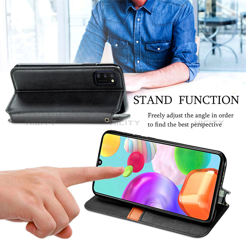 Handytasche Stand Schutzhülle Flip Leder Hülle S01D für Samsung Galaxy A41