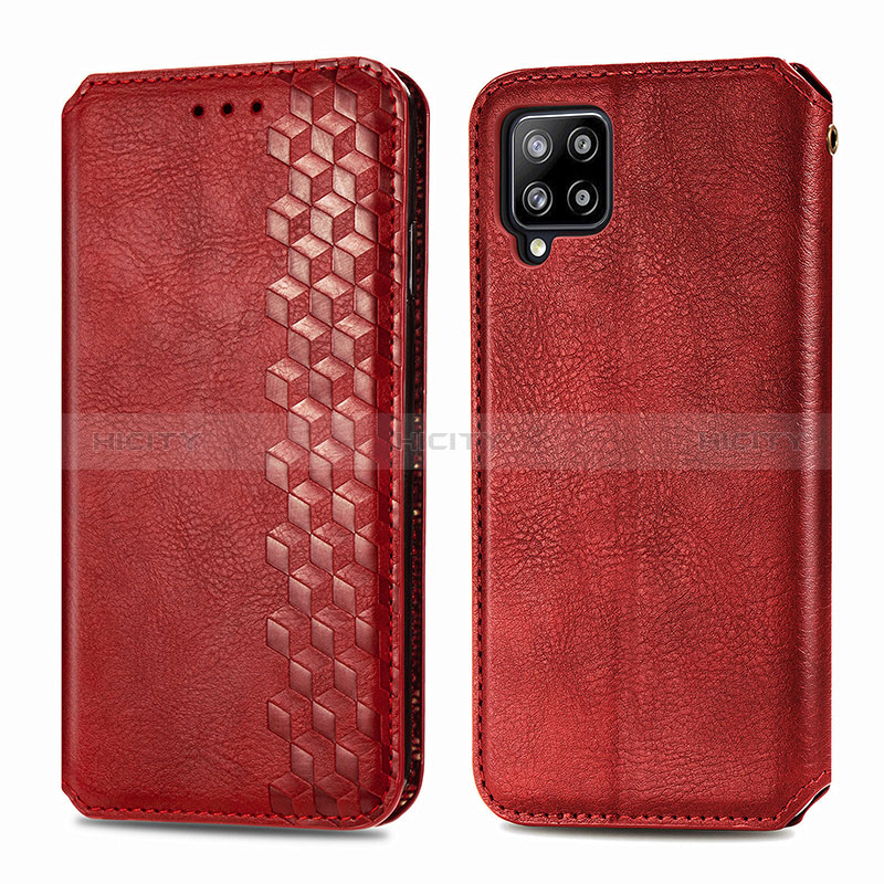 Handytasche Stand Schutzhülle Flip Leder Hülle S01D für Samsung Galaxy A42 5G Rot