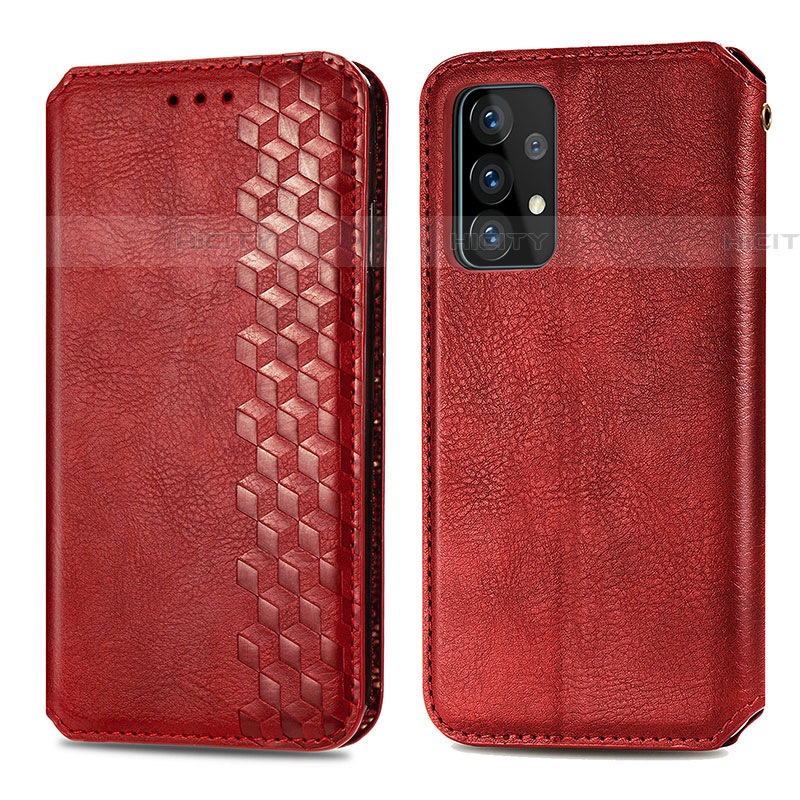 Handytasche Stand Schutzhülle Flip Leder Hülle S01D für Samsung Galaxy A52 5G Rot Plus