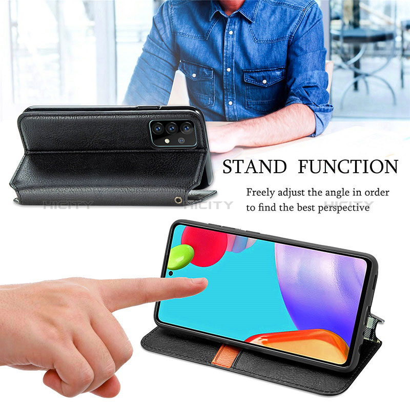 Handytasche Stand Schutzhülle Flip Leder Hülle S01D für Samsung Galaxy A52s 5G groß