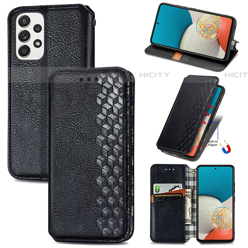 Handytasche Stand Schutzhülle Flip Leder Hülle S01D für Samsung Galaxy A53 5G groß