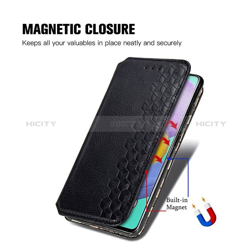 Handytasche Stand Schutzhülle Flip Leder Hülle S01D für Samsung Galaxy A71 4G A715 groß