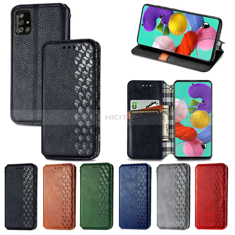 Handytasche Stand Schutzhülle Flip Leder Hülle S01D für Samsung Galaxy A71 4G A715 groß