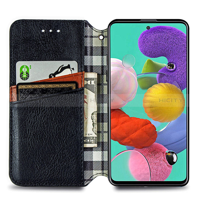 Handytasche Stand Schutzhülle Flip Leder Hülle S01D für Samsung Galaxy A71 4G A715 groß