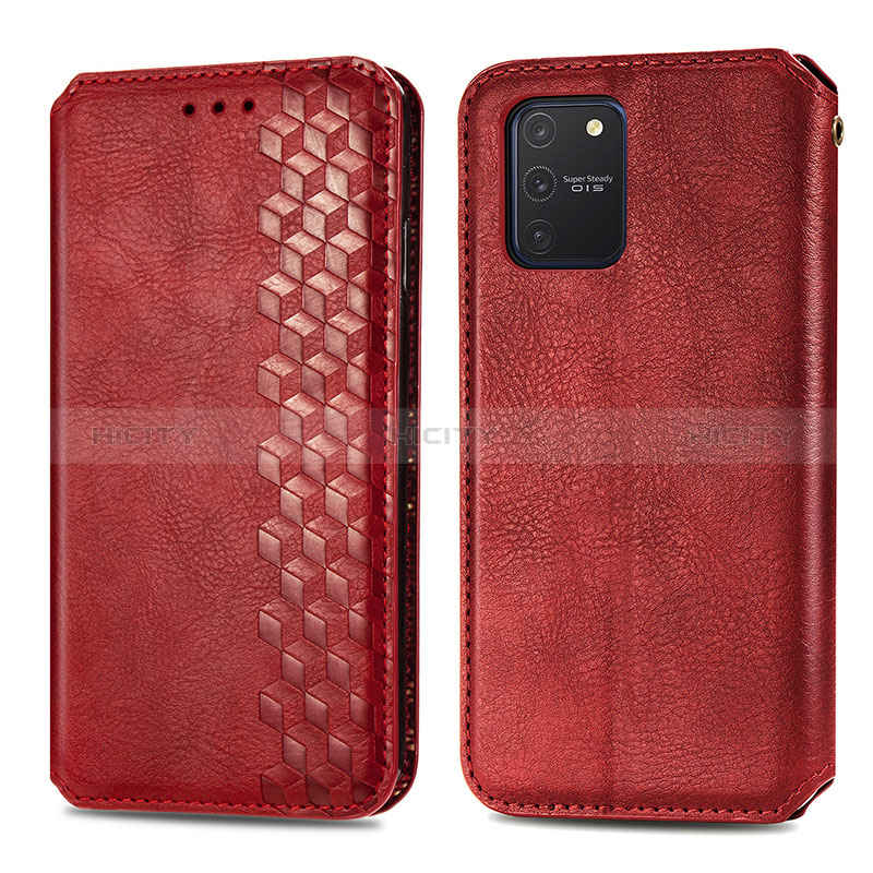 Handytasche Stand Schutzhülle Flip Leder Hülle S01D für Samsung Galaxy A91 Rot Plus