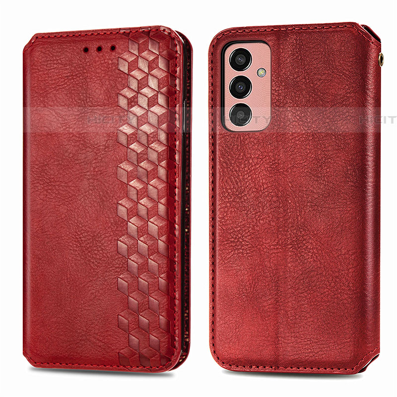 Handytasche Stand Schutzhülle Flip Leder Hülle S01D für Samsung Galaxy F13 4G Rot Plus